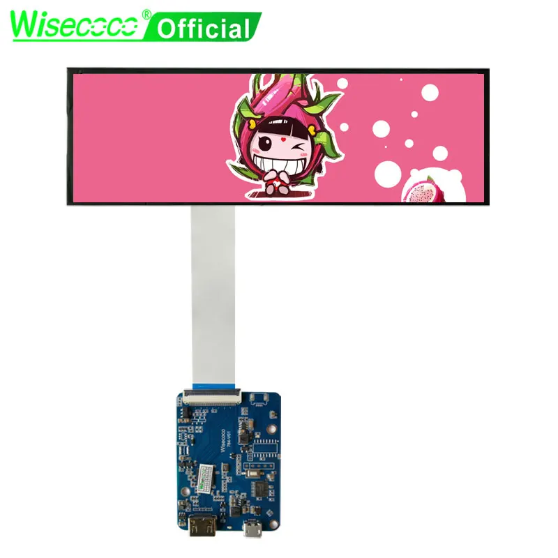 Wisecoco 7.84 Polegada Mini Secundária Tela pc Aida64 480×1280 Ips Sub Monitor Vertical Stretch Bar Suporte Raspberry pi