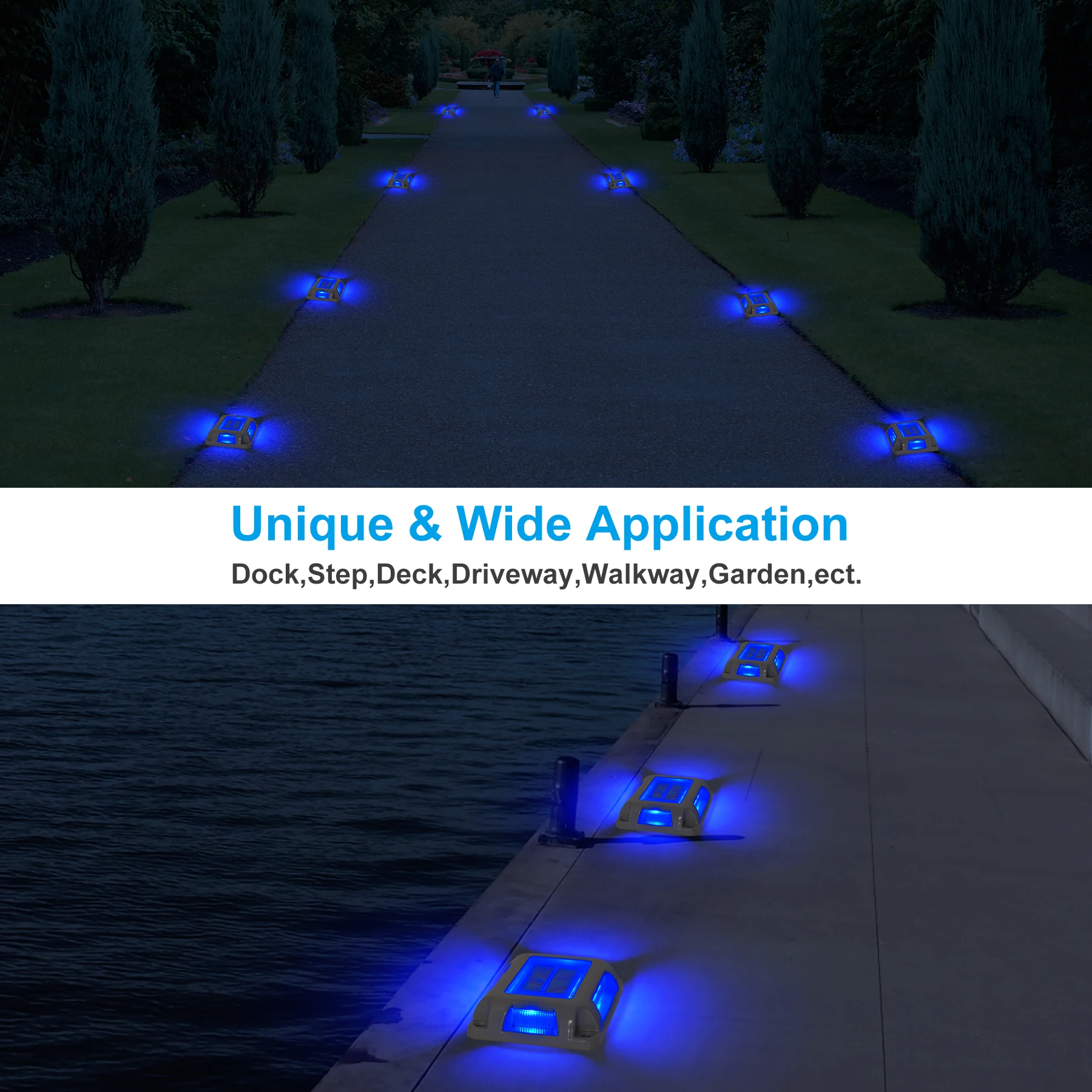 8PC Blue Light Solar Light Outdoor Solar Street Light Lawn Lamp Garden Decor Buried Stair Lamp Underground Decking Lampy Solarne
