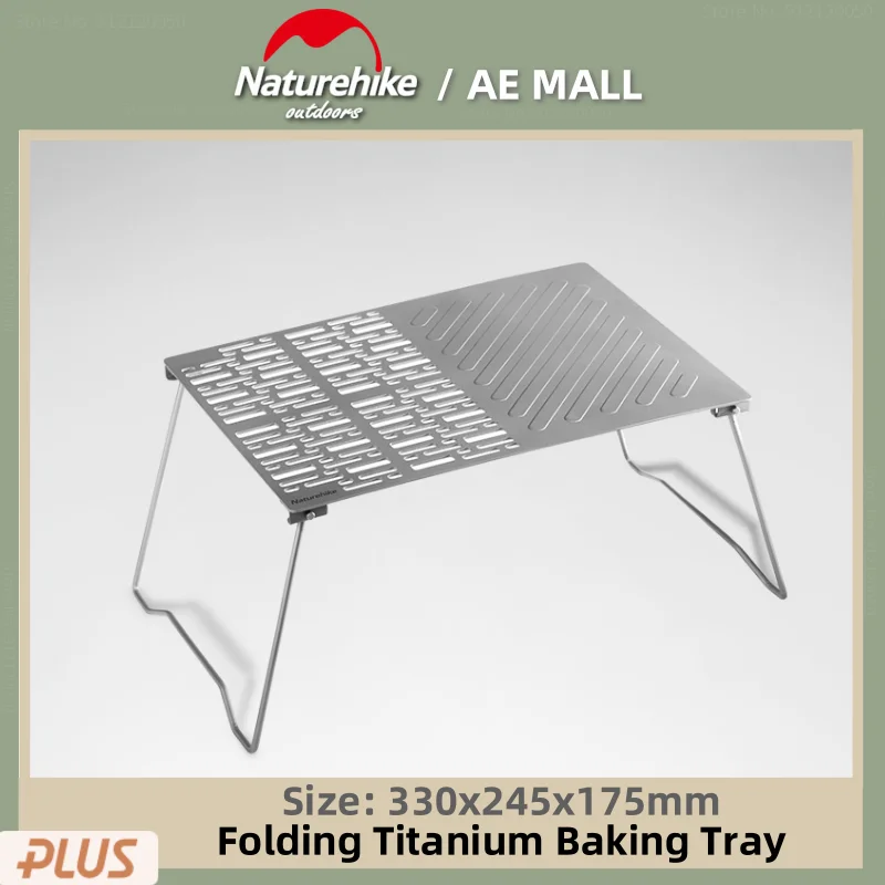 Naturehike Folding Titanium Grill Tray Outdoor Travel Ultralight Grill Titanium Metal Plate Camp