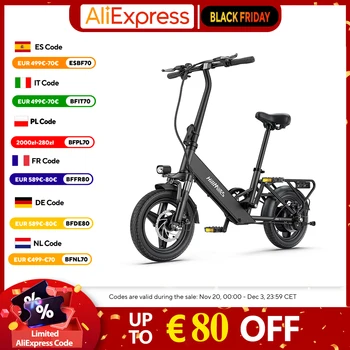 ENGWE Mile 1 Bici elettrica pieghevole a due ruote 250W 36V 10.4Ah Pneumatici da 14 pollici Mini bici elettrica pieghevole leggera