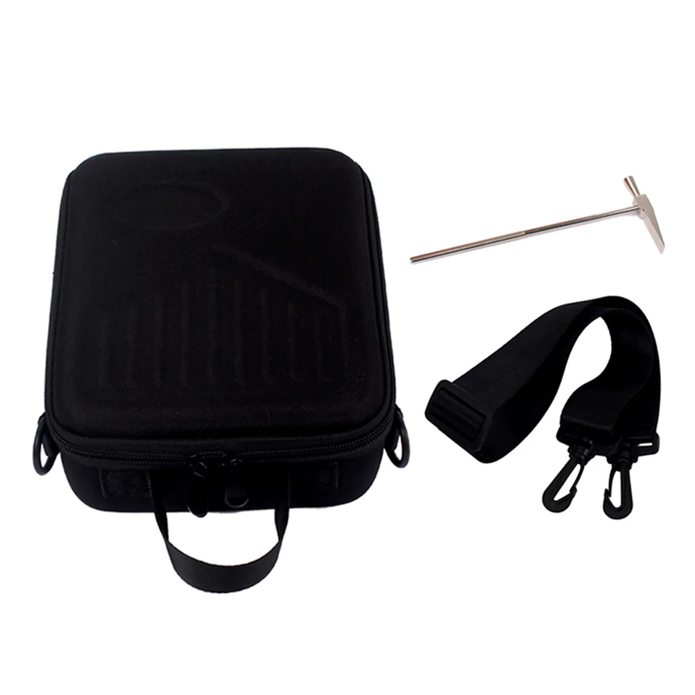 Kalimba Thumb Piano Storage Bag Mbira Carry Case Black Metal Zipper Adjustable Buckle Strap Suitable Travel Outdoor