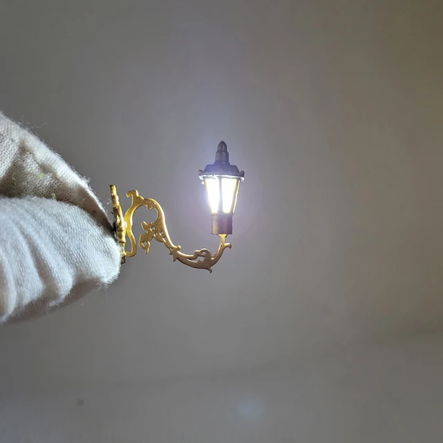 5pcs Ho Scale warm white Classic Wall Mount Gooseneck Lamps/street Lamp Model Making Railroad Park Lamps/train/railroad Layout 4