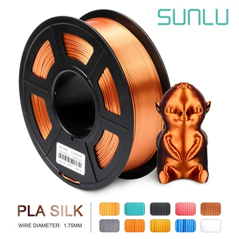 SUNLU-filamento de seda PLA 3D para impresora 3D, Material de impresión suave, textura de seda, respetuoso con el medio ambiente, 1,75mm, 1kg 1