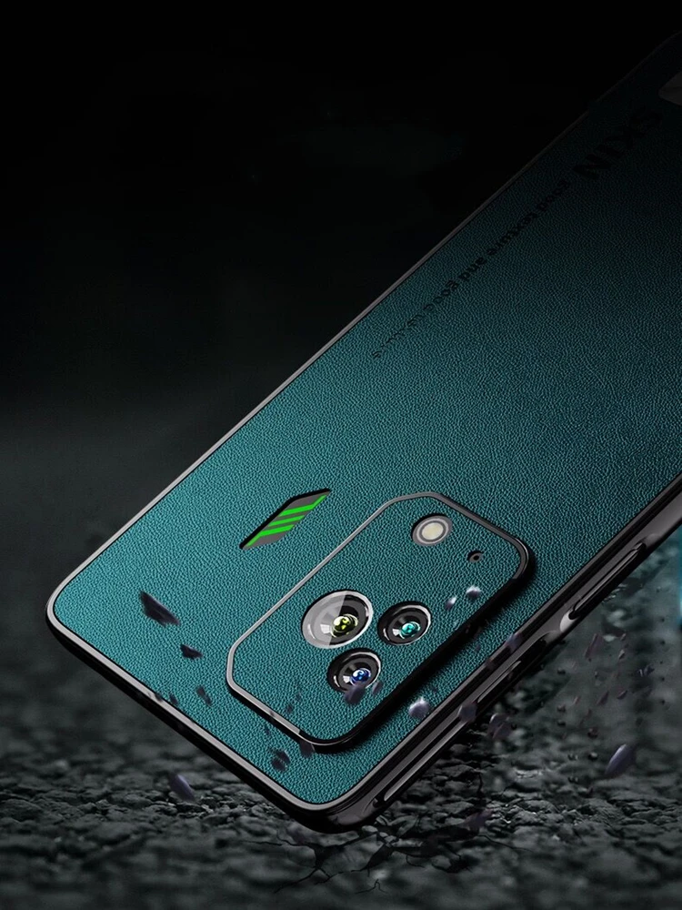 Stylish Leather Cover for Black Shark 5 Pro - Luxury PU Soft Silicone Gaming Cooling Shell