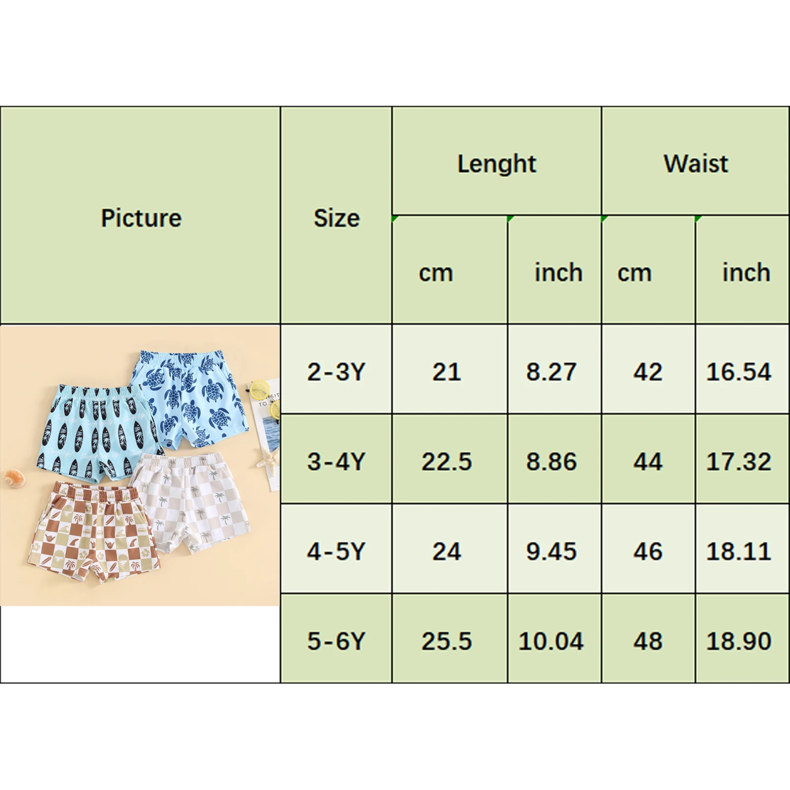 Children Baby Boys Plaid Turtle Surfboard Print Swimwear Swim Trunks Summer Toddler Elastic Waist Bathing Suit Swimming Shorts