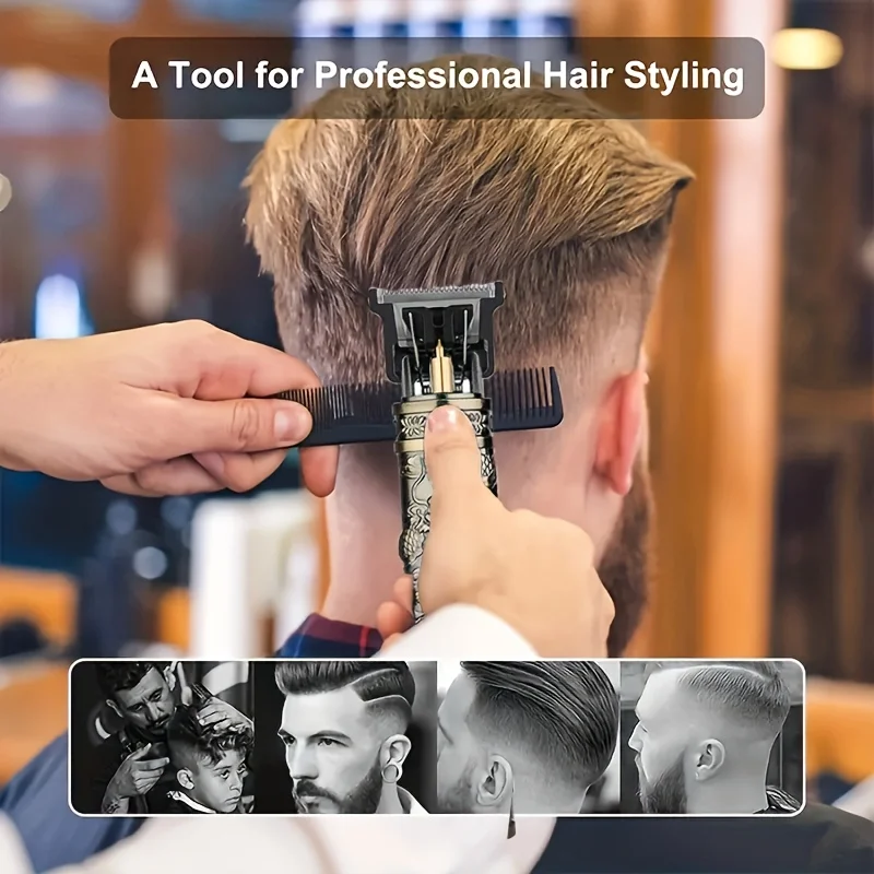 2024 Professional Hair Clipper for Men T9 Electric Hair Cutting Machine Barber Shaver Rechargeable Hair Trimmer Beard Shaving 2