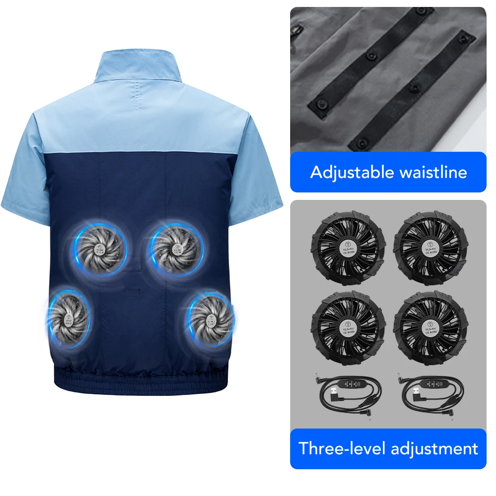 ملابس صيفية للتبريد بأكمام قصيرة لتكييف الهواء مع...