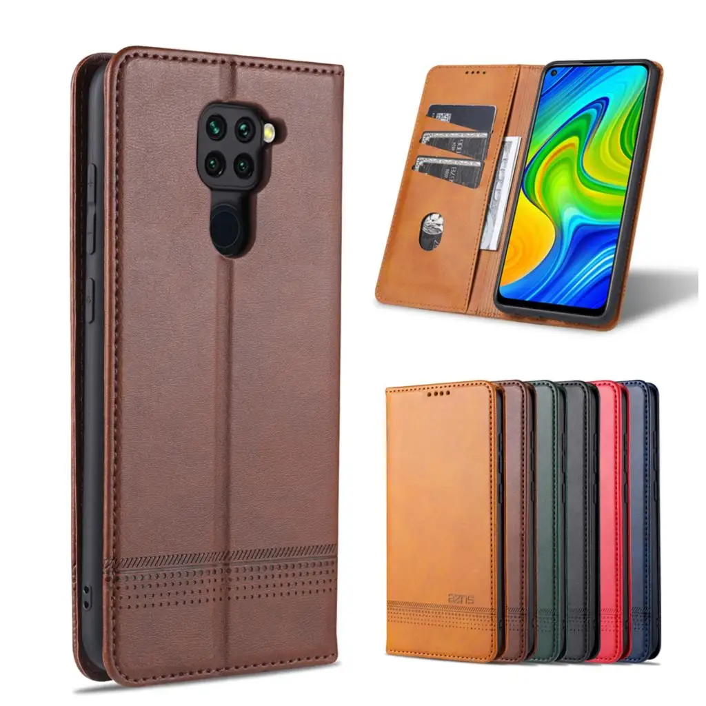 

Роскошный Магнитный кожаный чехол-книжка для Xiaomi Redmi Note 9