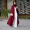 Abaya-Robe de Prière Rouge pour Femme Musulmane, Manches sulf, Kimono Ouvert, Kebaya, Dubaï, Vêtements de Luxe, 2024
