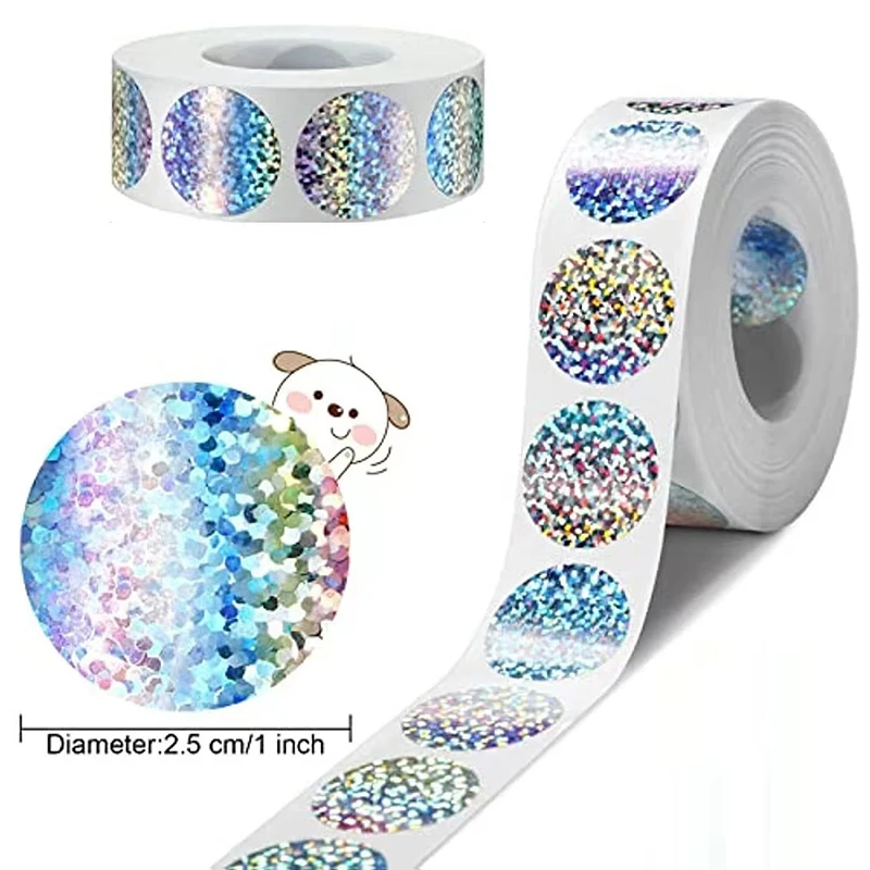 300Pcs 2.5CM Round Laser Scratch Off Stickers Surprise Labels Secret Code Cover Sticker Activity Card Self-Adhesive Sticker decorative stickers self adhesive stickers adhesive stickers decorative labels stickers packaging stickers scratch stickers