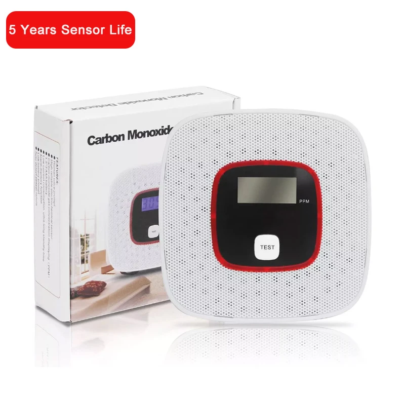 Carbon Monoxide Detector 5 Year CO Sensor with Digital Concentration