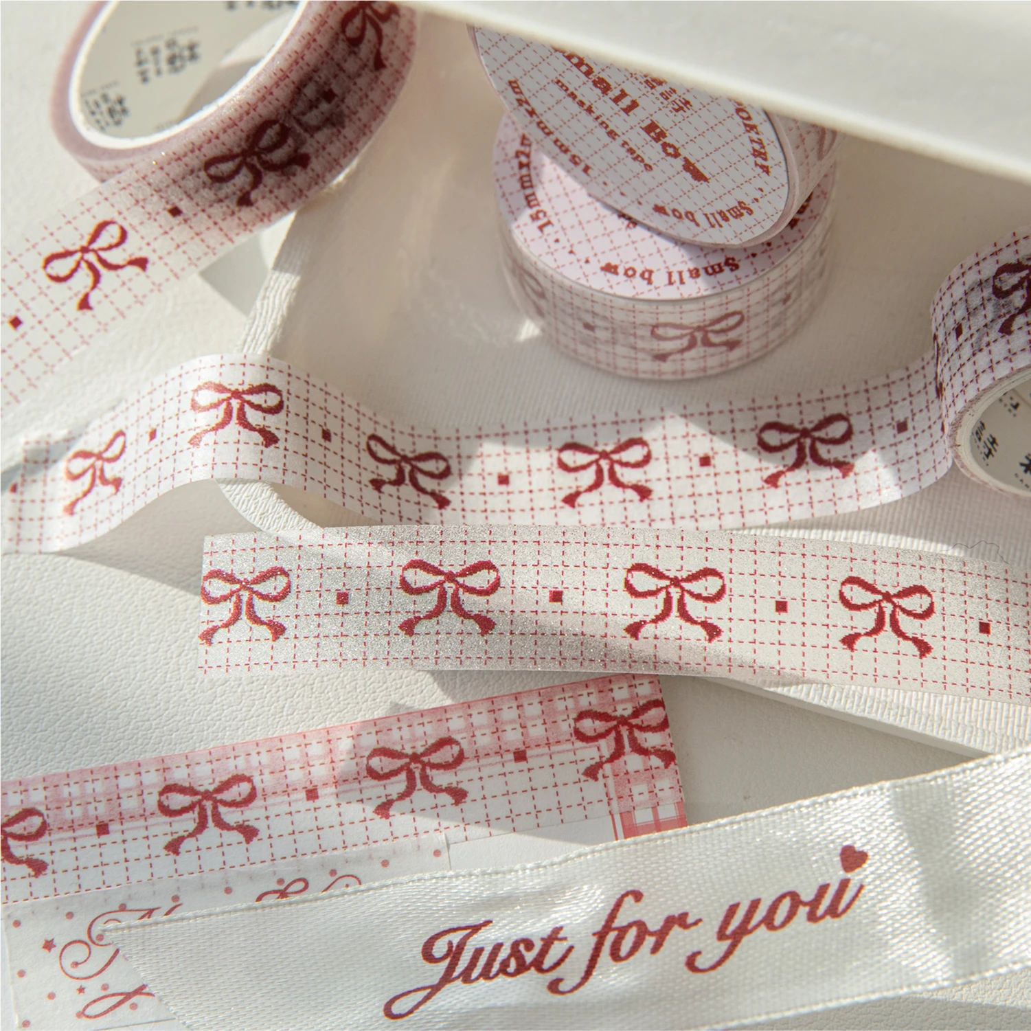 Crimson Prelude PET Glitter Sand Journal Decor Tape - Creative Stationery Collection