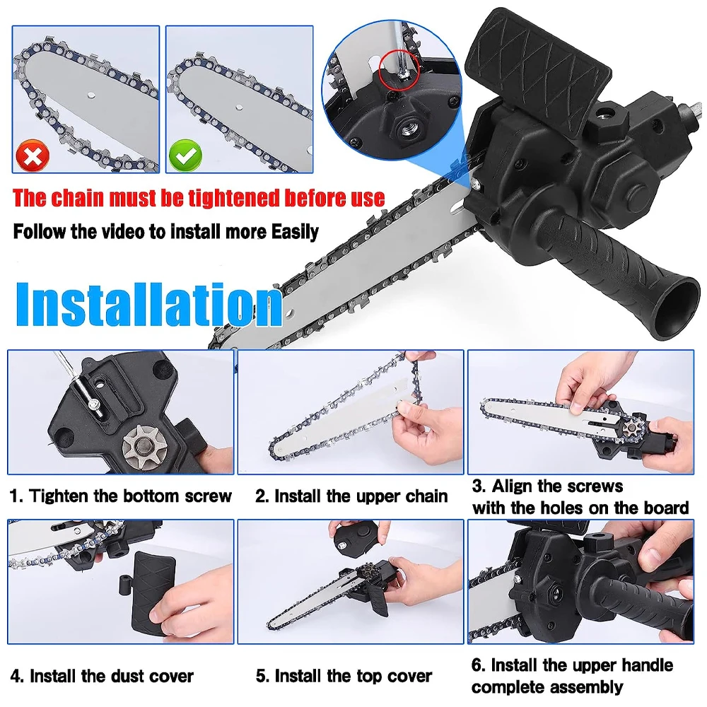 6-inch Electric Chain Saw, Cordless Pruning Saw Adapter, Household Multifunctional Mini Electric Saw, Woodworking Cutting Tools, 5