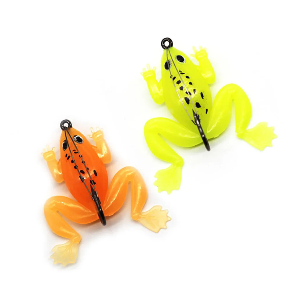 Soft Frog Fishing Lure with Anti Bite Steel Line for Bass Catfish