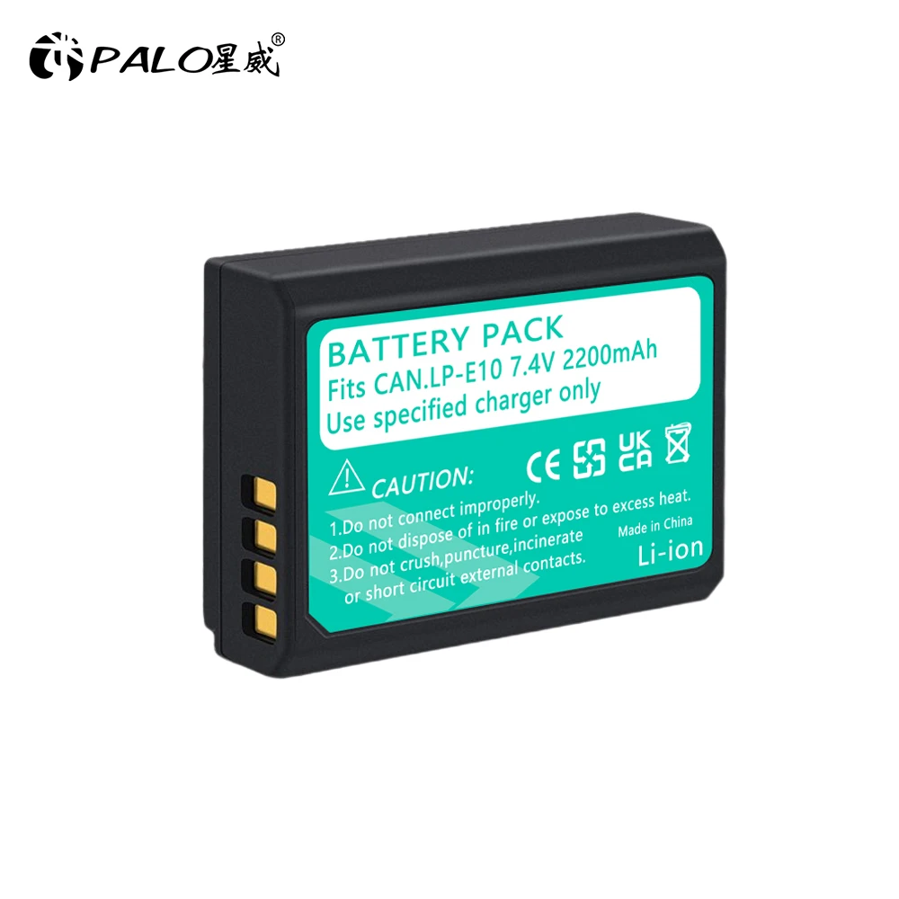 Palo 2200Mah Lp-E10 Lpe10 Lp E10 Batterie Per Foto/Videocamera Per Canon 1100D 1200D 1300D Rebel T3 T5 Bacio X50 X70