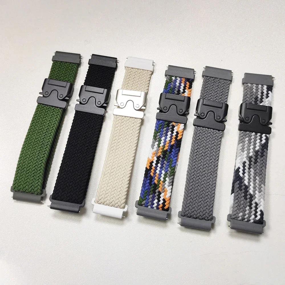Nylon Elastic Braided Watchband, 20mm/22mm Adjustable Strap