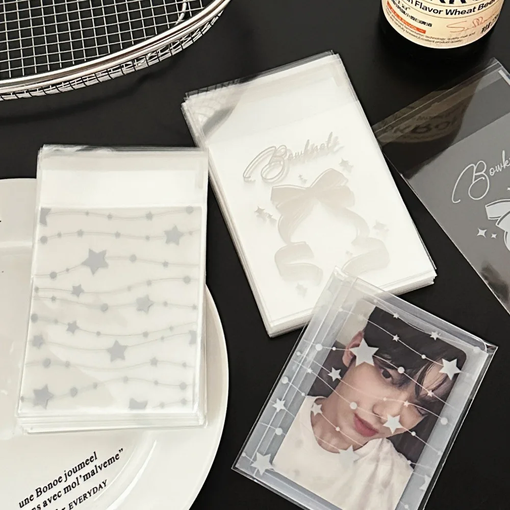 50pcs/Set Ins Style Cute Pet Self-Adhesive Bag Girl Mini Photocard Cover Candy Packaging Bag Small Gift Ornament Packing Bag 4