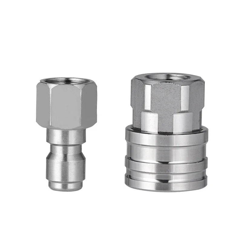 2 Sets NPT 3/8 Inch Stainless Steel Male And Female Quick Connector Kit Pressure
