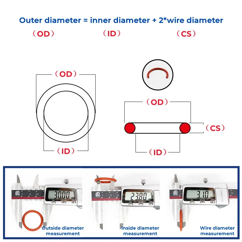 Rubber O Rings VMQ Silicone OD 10-80mm Thickness CS 3/3.5/4/5mm