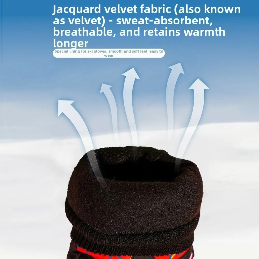 Waterproof Children Snow Mittens Thicken Windproof Winter Snowboard Gloves Elastic Thermal Outdoor Thermal Gloves Winter Season