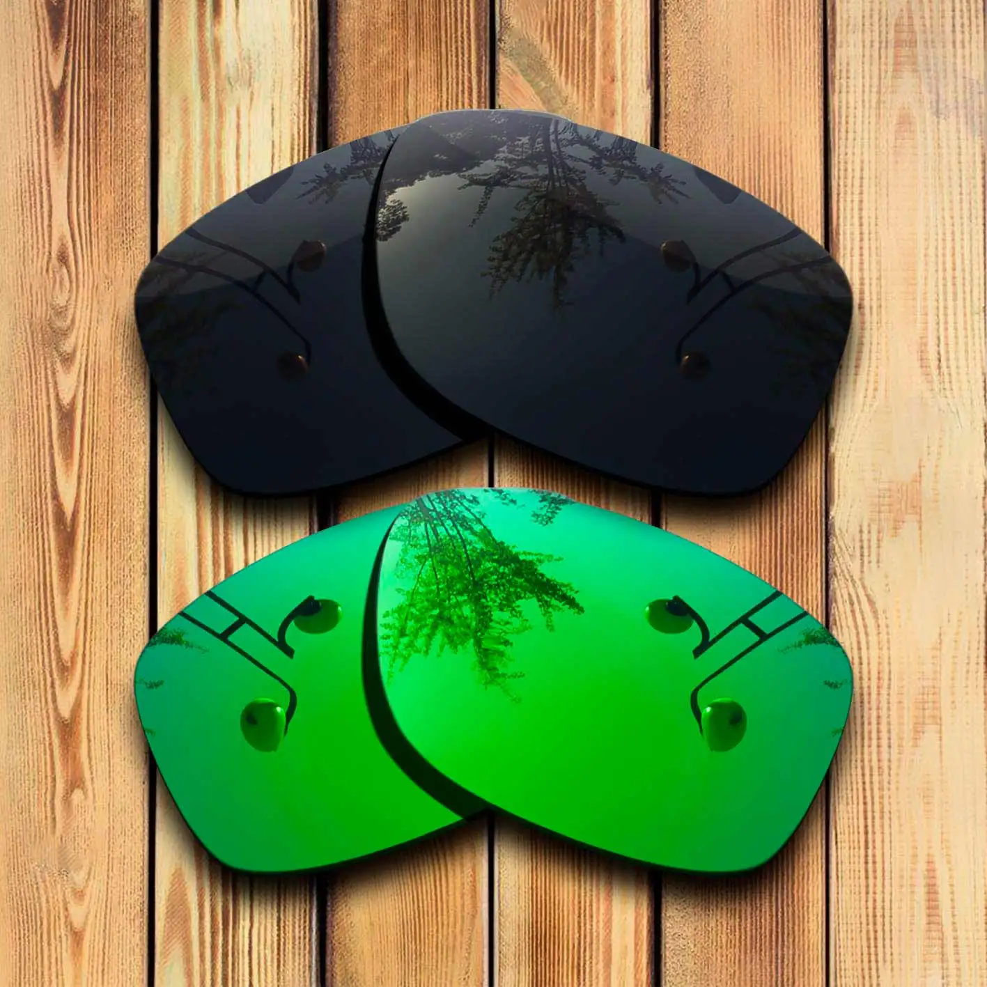 

100% Precisely Cut Polarized Replacement Lenses for RB2140-54 Sunglasses Solid Black& Green Combine Options