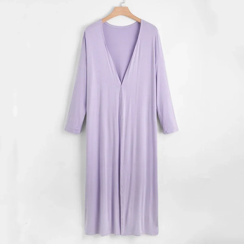 

Plus Size Spring Elegant Maxi Cardigan Women Long Sleeve Open Front Loose Casual Jacket Coat Plus Size Women Clothing 5XL 6XL
