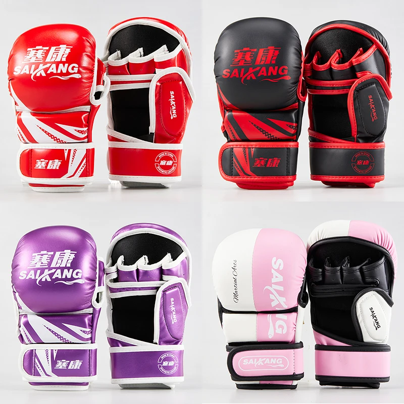 

MMA half finger breathable training fierce fighting Tiger muay thai boxing gloves sanda fight boxe thai mma gloves pads