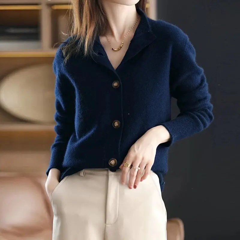 Camisola cardigans mulher y2k luxo inverno 2022 tendência designer cashmere cardigan para as mulheres de malha crochê blusas vintage