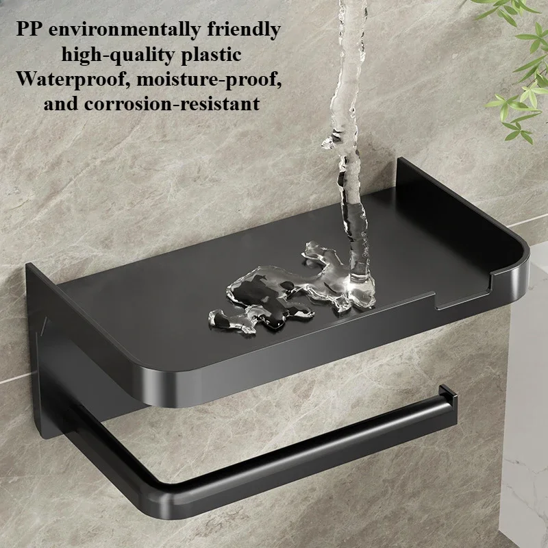 Toilet Paper Holder Plastic Storage Rack Kitchen Towel Placement of Seasoning Bottles Bathroom Wall Roll of Paper Phone Storage