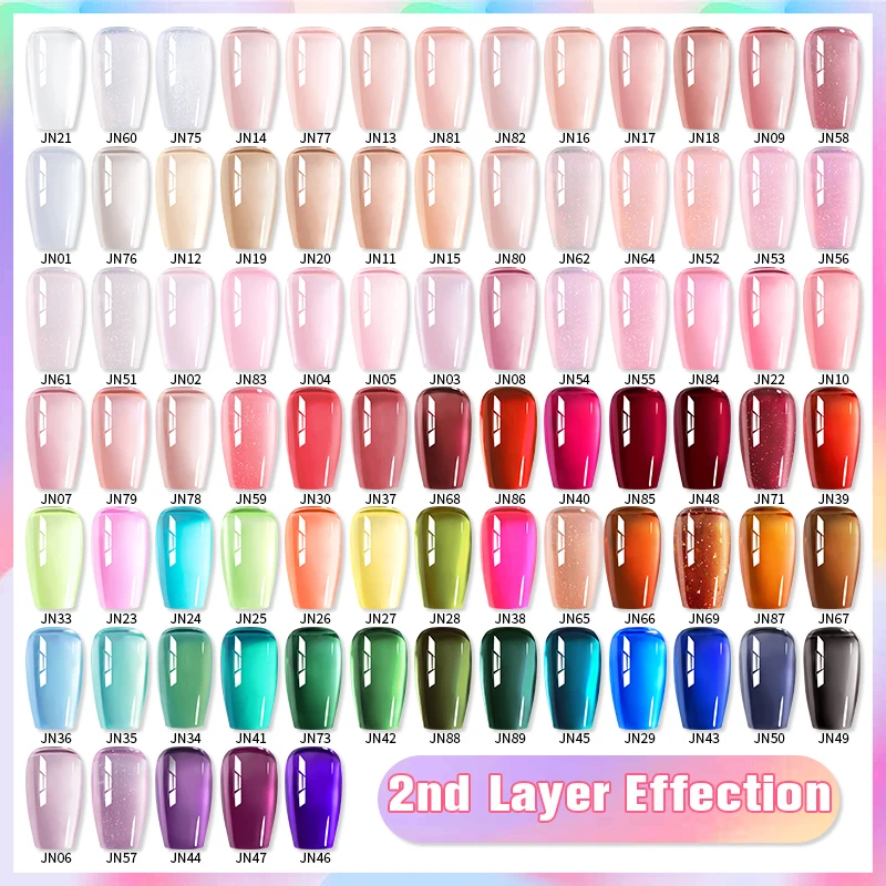 BORN PRETTY Jelly Nude Gel Nail Polish 10ml Light Pink Peach Translucent Color UV Light Cure Gel Varnish Nail Art DIY at Home 6