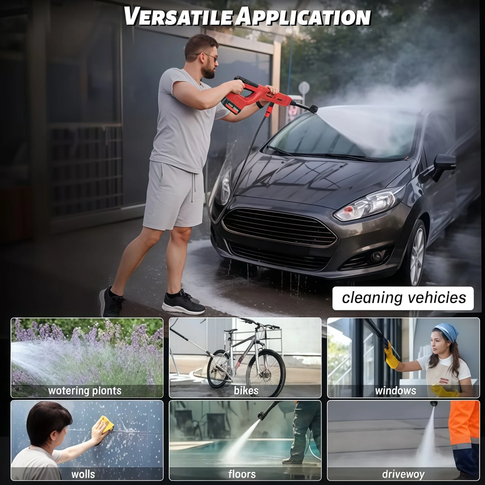 High pressure washer portable pressure washer pressure washer gun garden car was