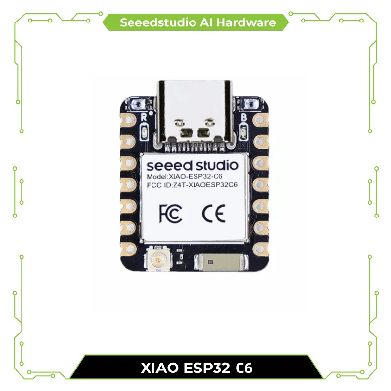 씨드 스튜디오 샤오 ESP32C6-2.4 GHz 와이파이 6, 블루투스 5.3, 지그비 스레드 (802.15.4), ESP 레인 메이커, AWS IoT, 마이크로소프트 Azure, 3 개 