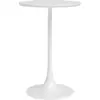Mid-Century Inspired Café Counter Height Table Sturdy Steel Base Smooth Round Top Minimalist Design 4