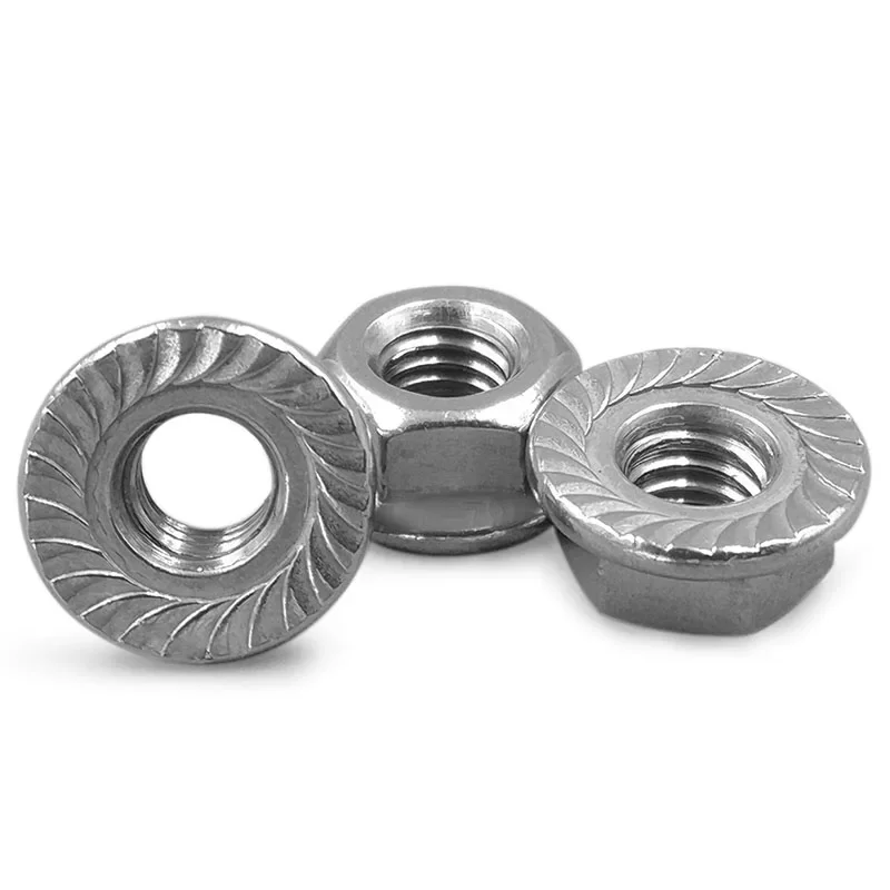 Tuerca De Brida Hexagonal A2 De Acero Inoxidable - 19.7 Ft X 1.0 (10.0 Planos X 6.0 De Grosor X 14.2 De Diámetro Brida) Qty-100