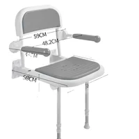 Bathroom disabled bathing seat for the elderly shower bathing against the wall non-slip sitting stool 1