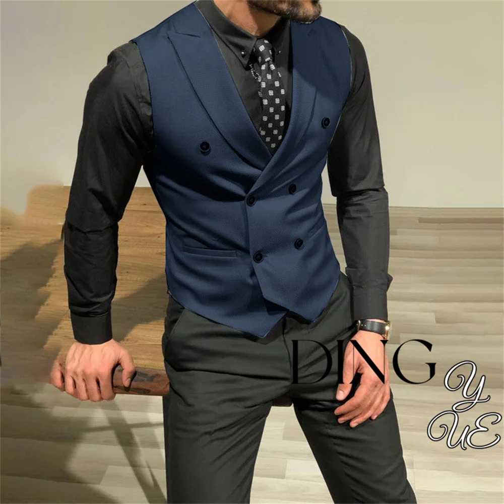 en U-Neck Dress Vest,Double-Breasted Foral Business Waistcoat,Casual