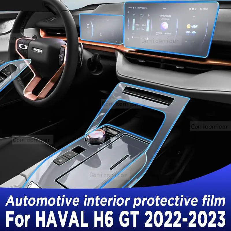 

For HAVAL H6 GT 2022-2023 Gearbox Panel Navigation Automotive Interior Screen Protective Film TPU Anti-Scratch Protect Sticker