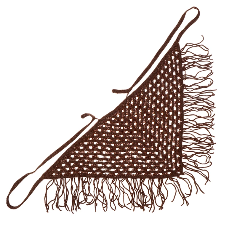 Y2K Hollow-Out Fringe Triangle Scarf For Women Spring Adjustable