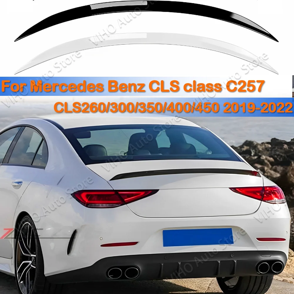 Per Mercedes Cls C257 Cls220 260 300 350 400 Cls53 Amg 2018-2023 Tronco Posteriore Spoiler Splitter Trim Roof Wing Body Kit Trim