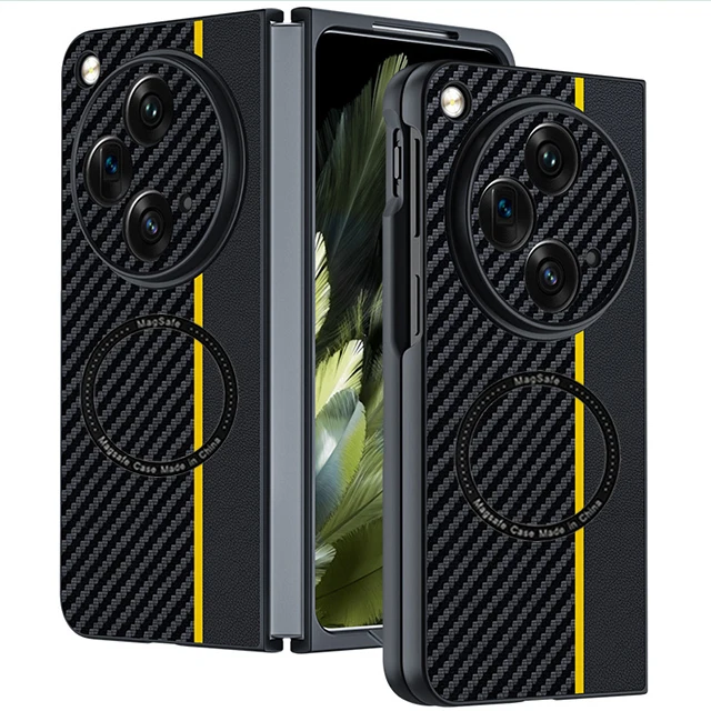 Magnetic Wireless Charging Caque OPPO Case Leather Folding Cover For Find N3 n2 flip Funda Shockproof Bumper_voghion.com