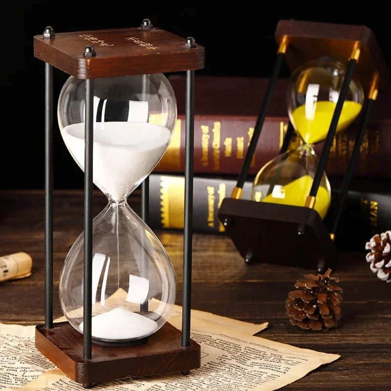 Wooden Hourglass Timer 30/60 Minutes for Office and Home Decor