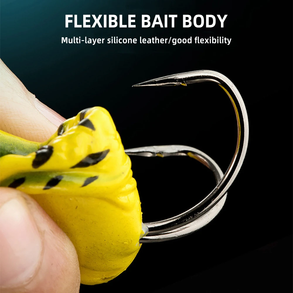 Double Propeller Frog Soft Baits Shad Soft Lure Jigging Fishing Lure Bait  Prop Topwater Catfish Silicone Artificial Wobblers