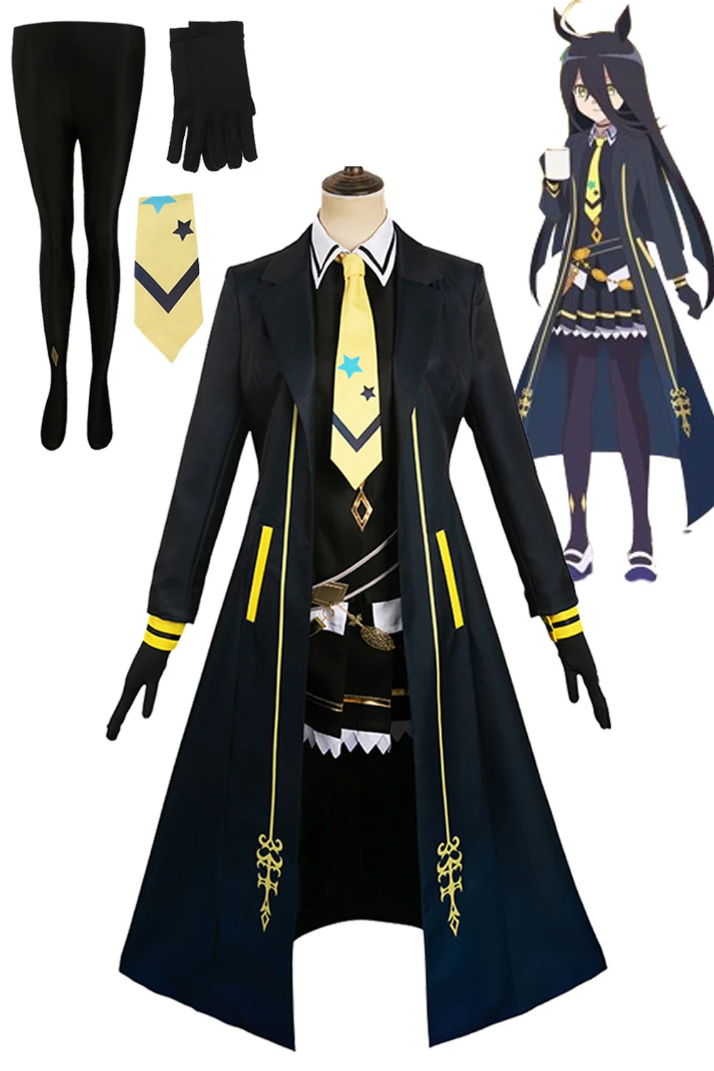 

Game Pretty Role Derby Manhattan Cafe Cosplay Women Costume Anime Coat Skirt Halloween Carnival Disguise Fantasia Roleplay Suit