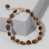 Natural Tiger Eye Stone Bracelet Women Beads Bracelet Irregular Chip Gravel Stone Bracelets Healing Men Yoga Jewelry Party
