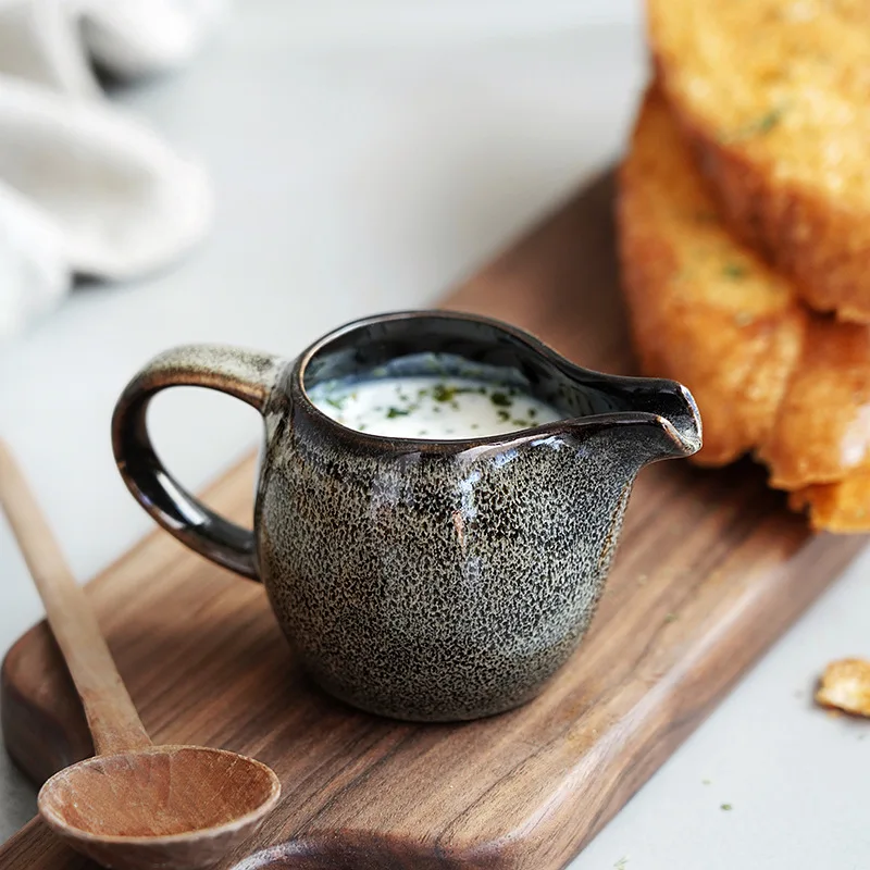 Description Picture 5 of item3oz Small Ceramic Milk Jug Creamer Pitcher Mini Milk Cup Cream Jug Kitchen Gravy Boat Sauce Container Barista Coffee Accessories