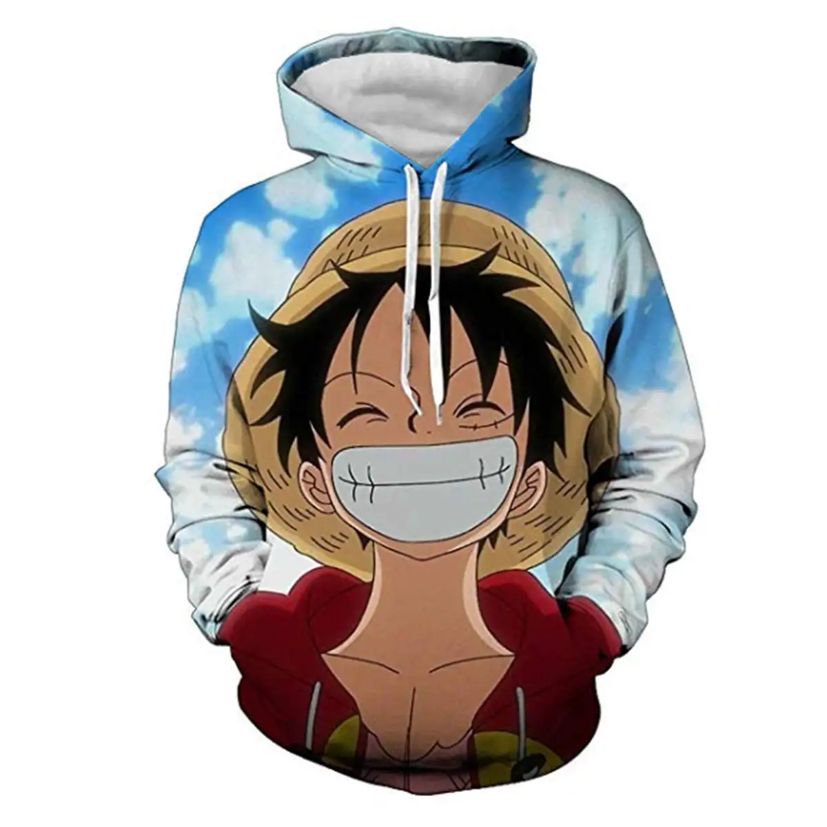 Hoodies Luffy 3D para homens, traje Cosplay