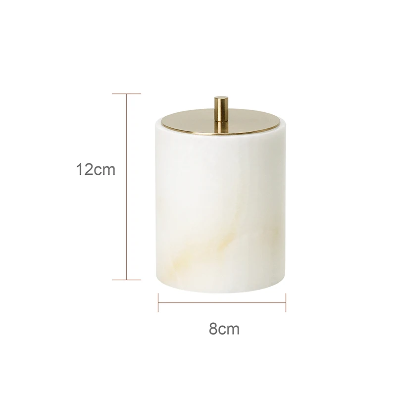 Stone bathroom accessory set detailed view