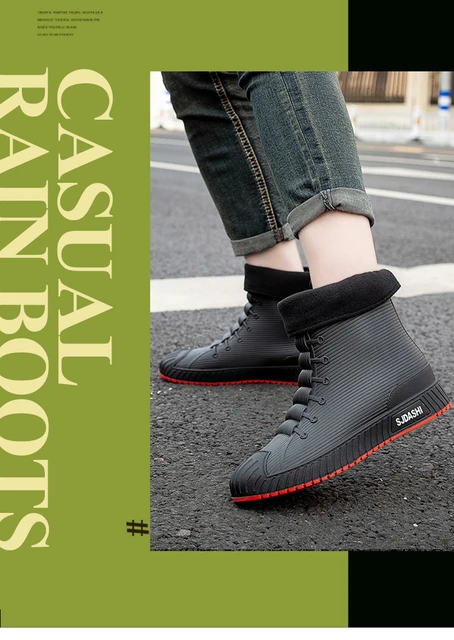 Rain Boots For Men Women Summer Casual Mid-calf Waterproof