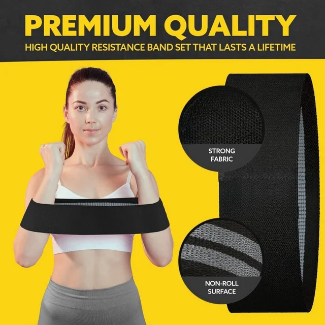3PCS Women Men Fabric Resistance Bands Set Elastic Sport Yoga Fitness Resistance Band Home Gym Equipment Exercise Rubber Band 6