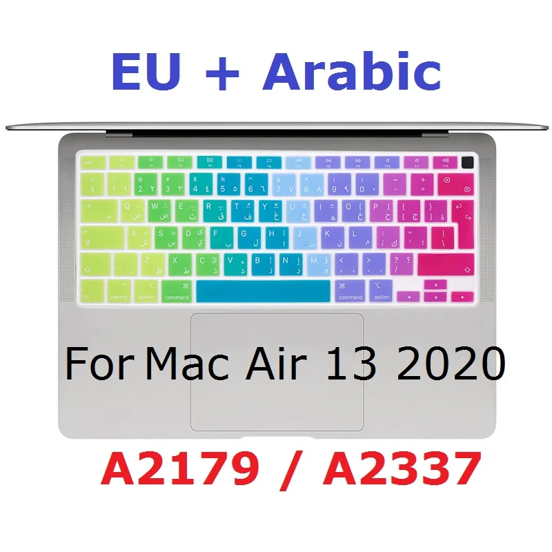 Rainbow Eu Arabo Per Macbook Air 13 2020 Touch Id A2179 M1 A2337 Cover Per Tastiera Araba Ue Per Macbook Air 2020 A2337 A2179 Skin